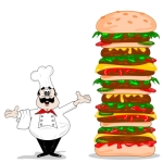 "Cartoon Chef With Hamburger" by Mister GC